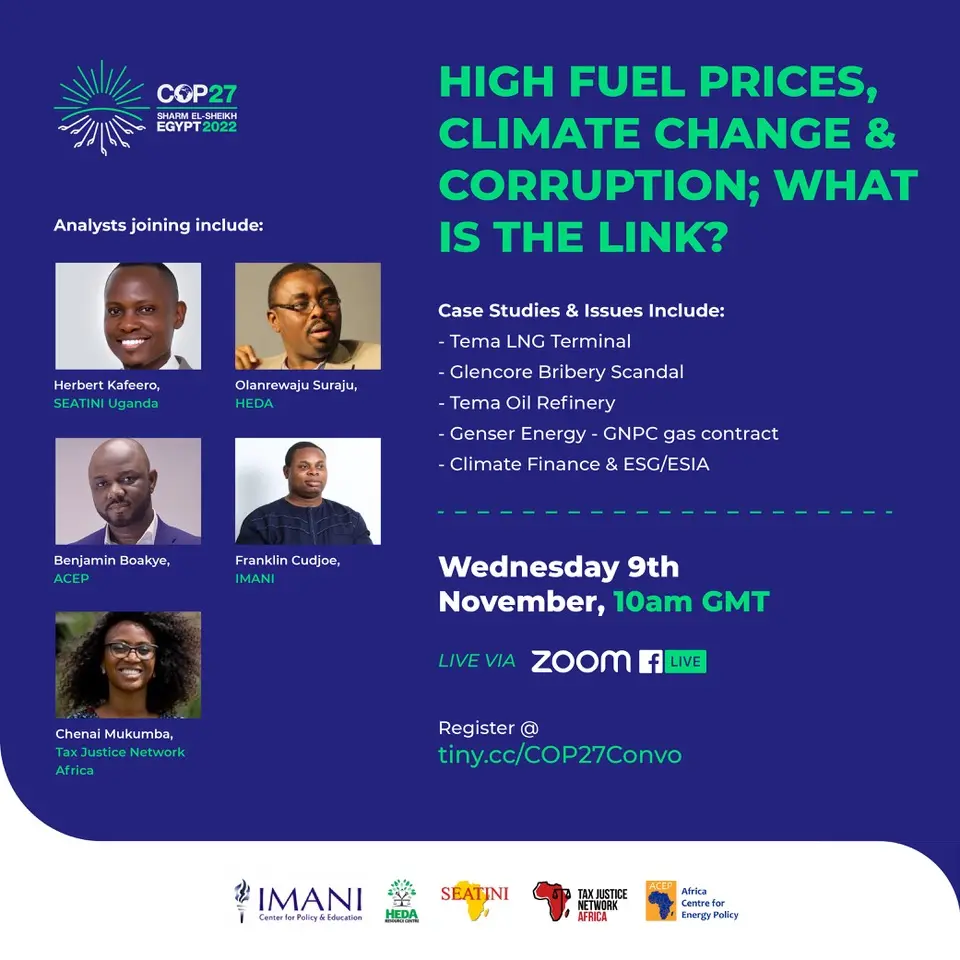 On the occasion of COP 27: High Fuel Prices, Climate Change & Corruption; What is the Link?
