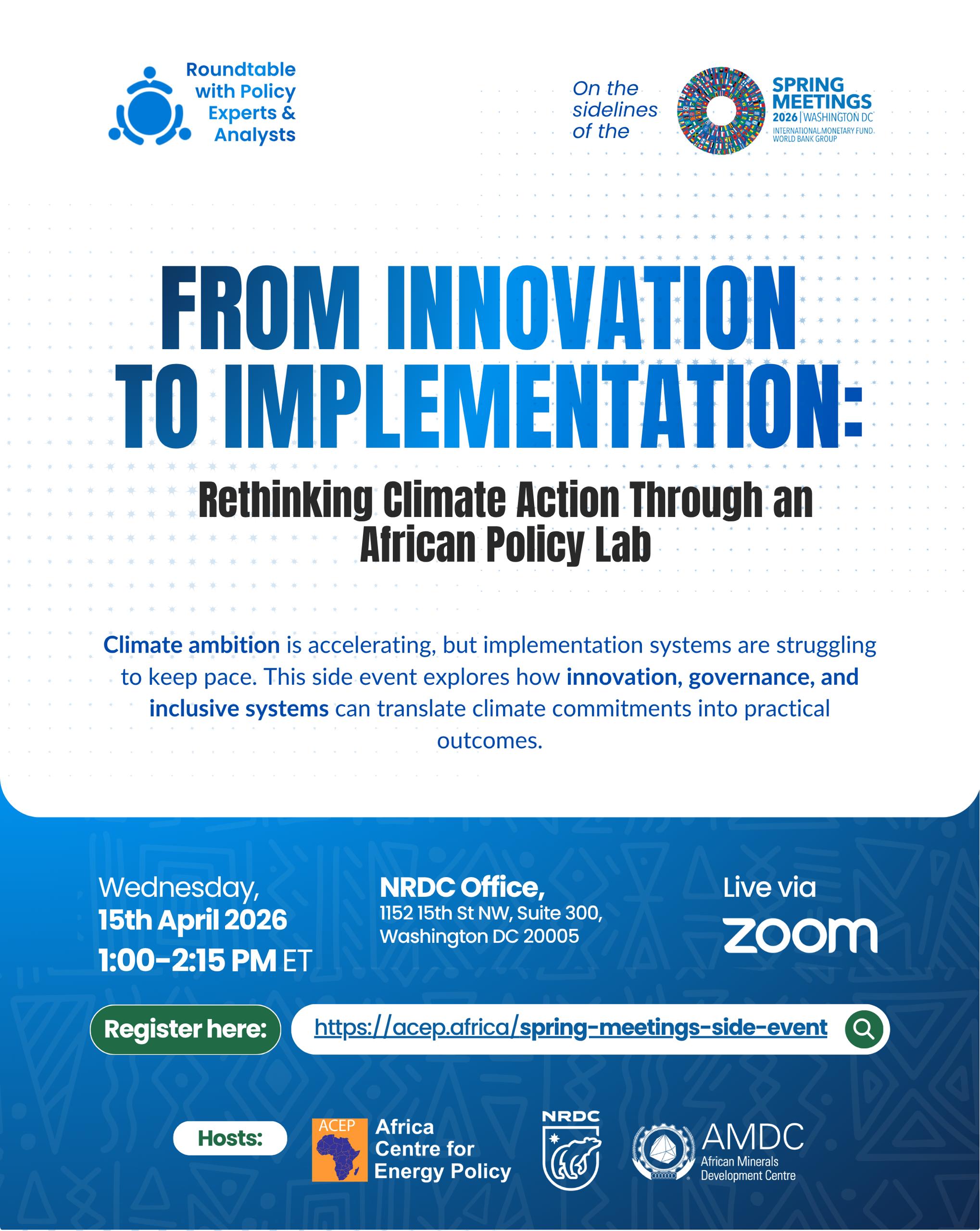 From Innovation to Implementation: Rethinking Climate Action Through an African Policy Lab